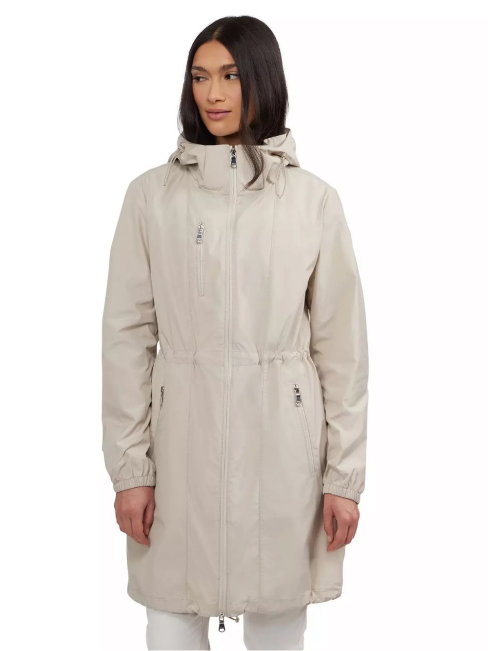 Pajar Women's Esen Long Packable Hooded Raincoat in Desert